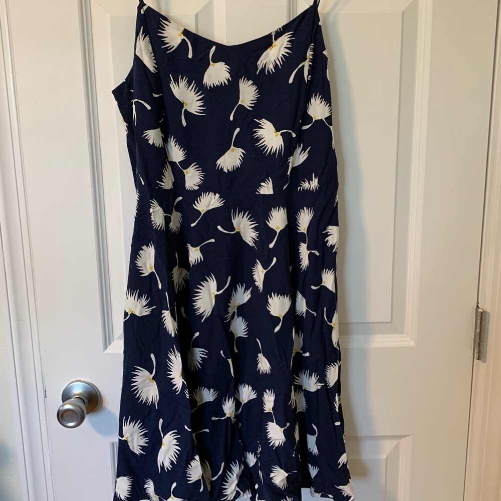 Old Navy Blue Dress w/ White & Yellow Floral Print
